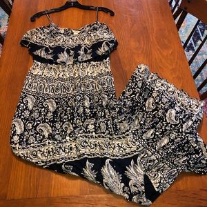 Forever 21 Cotton Block Print Maxi Dress Large